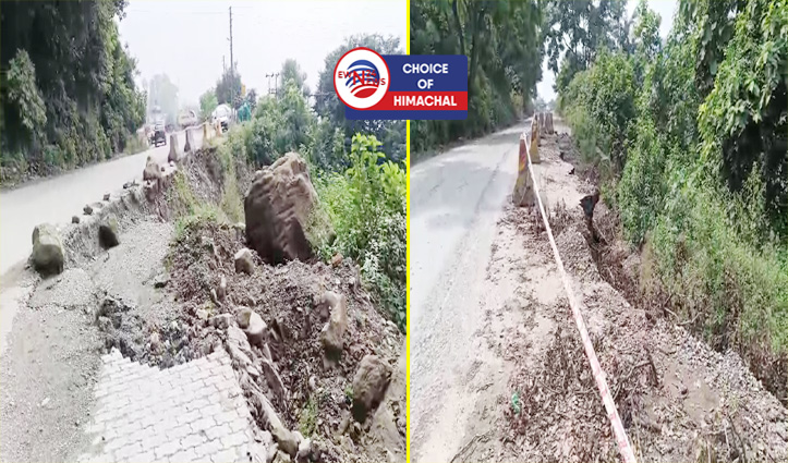 नूरपुर : खतरों भरा नेशनल हाईवे-154, बंद नालियां, धंसी सड़क और गहरे गड्ढे बने परेशानी