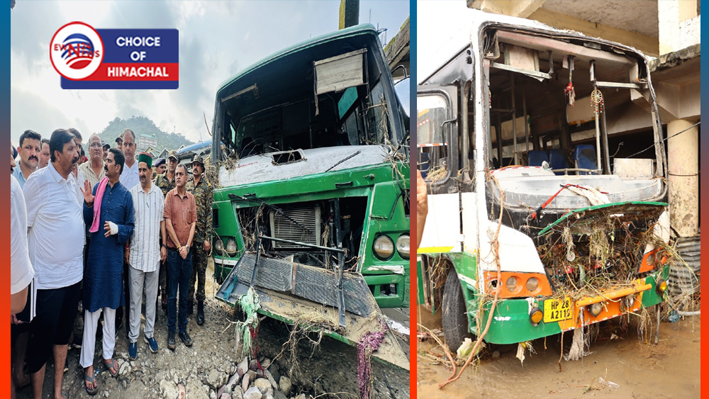 धर्मपुर सोन खड्ड में बाढ़ से HRTC को 6 करोड़ की चपत, 20 बसें बुरी तरह क्षतिग्रस्त