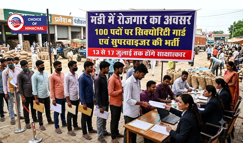 मंडी में रोजगार का अवसर : सिक्योरिटी गार्ड और सुपरवाइजर के 100 पदों पर सीधी भर्ती