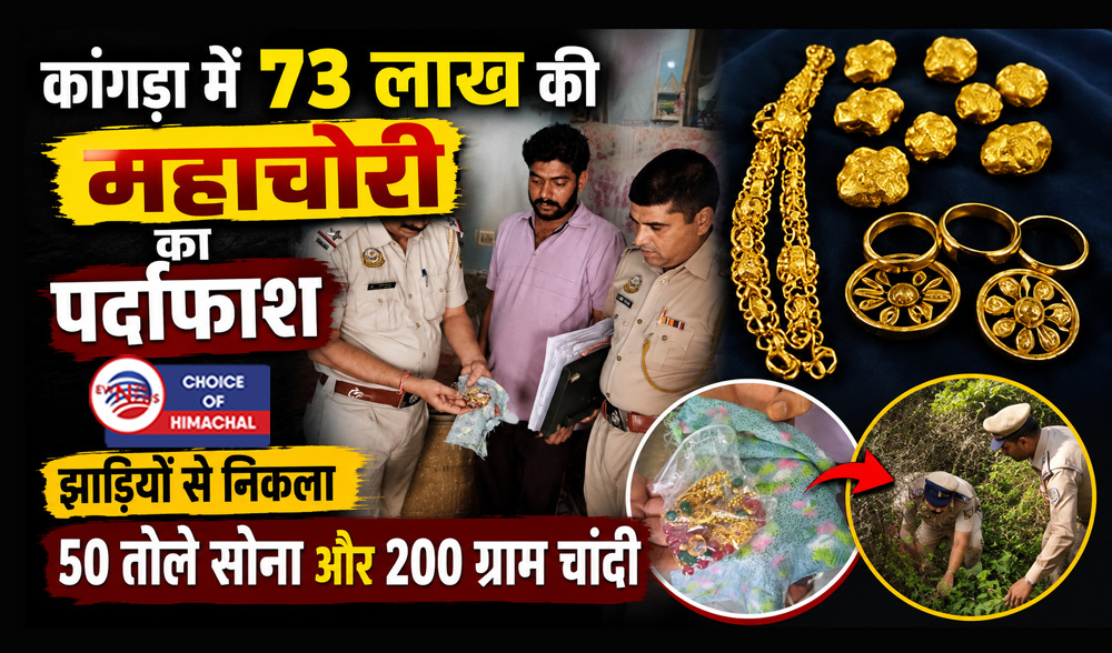 कांगड़ा में 73 लाख की महाचोरी का पर्दाफाश : झाड़ियों से निकला 50 तोले सोना और 200 ग्राम चांदी