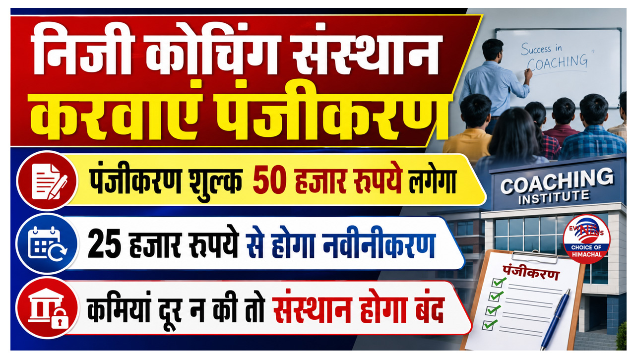 कांगड़ा जिला में निजी कोचिंग संस्थानों का पंजीकरण जरूरी, नियमों की अवहेलना पर होगी सख्त कार्रवाई