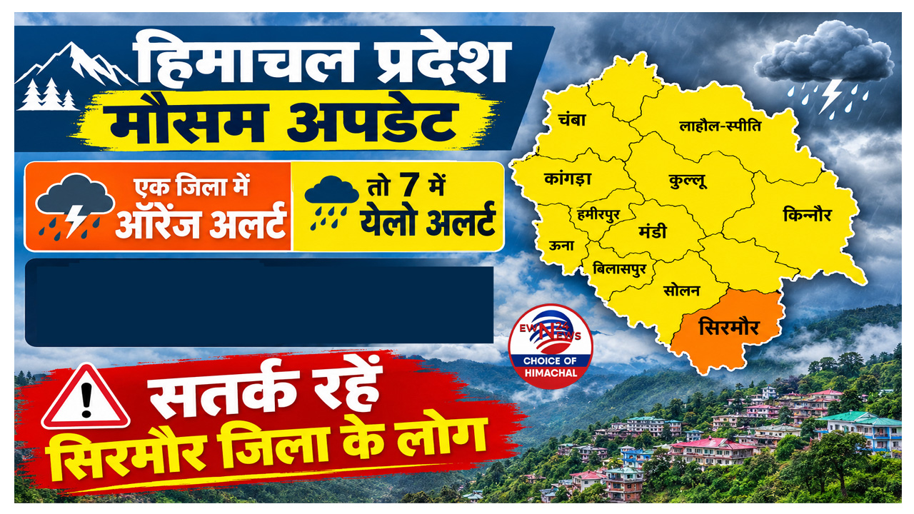 हिमाचल में भारी से बहुत भारी और भारी बारिश को लेकर अलर्ट जारी-डिटेल में जानें