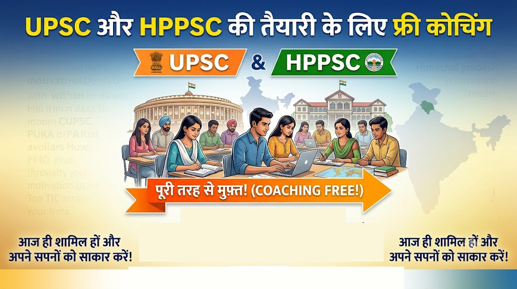 SC, OBC और PM केयर्स के छात्रों के लिए सुनहरा अवसर : UPSC और HPPSC की तैयारी के लिए फ्री कोचिंग