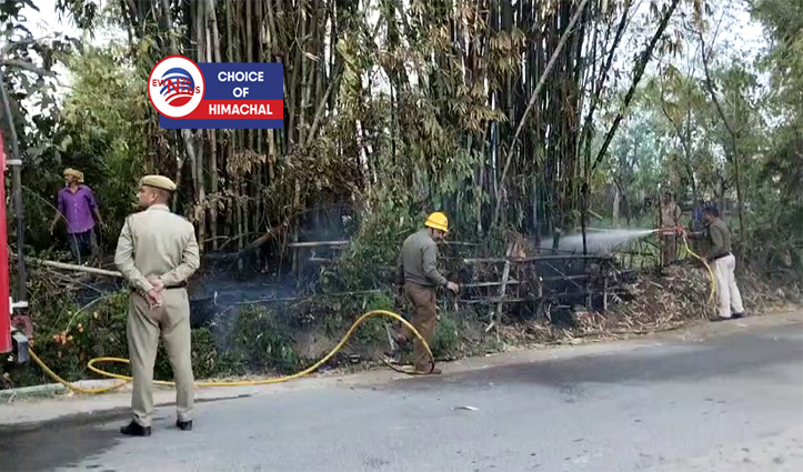 कांगड़ा : ललेहड़ में लगी आग, फायर स्टेशन से पहुंची टीम-पाया काबू